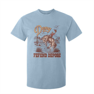 Western Cowboy T Shirt For Kid Deny Defend Depose TS02 Light Blue Print Your Wear