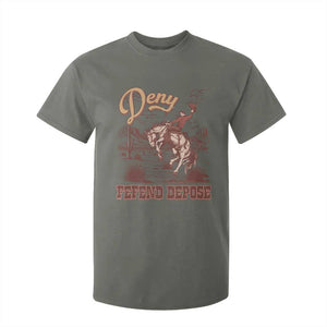 Western Cowboy T Shirt For Kid Deny Defend Depose TS02 Military Green Print Your Wear