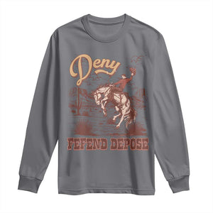 Western Cowboy Long Sleeve Shirt Deny Defend Depose TS02 Charcoal Print Your Wear