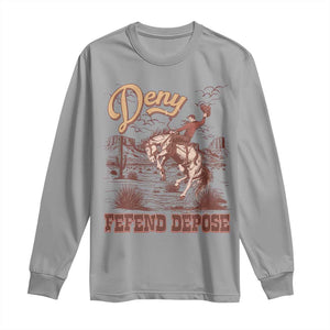 Western Cowboy Long Sleeve Shirt Deny Defend Depose TS02 Sport Gray Print Your Wear