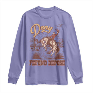 Western Cowboy Long Sleeve Shirt Deny Defend Depose TS02 Violet Print Your Wear