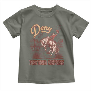 Western Cowboy Toddler T Shirt Deny Defend Depose TS02 Military Green Print Your Wear