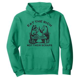 Funny Raccoon Possum Meme Hoodie Eat The Rich Not Their Scraps Sarcasm Retro Minimalist TS02 Irish Green Print Your Wear