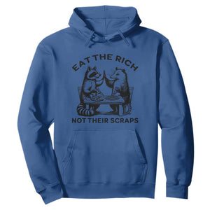 Funny Raccoon Possum Meme Hoodie Eat The Rich Not Their Scraps Sarcasm Retro Minimalist TS02 Royal Blue Print Your Wear