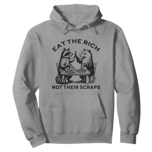 Funny Raccoon Possum Meme Hoodie Eat The Rich Not Their Scraps Sarcasm Retro Minimalist TS02 Sport Gray Print Your Wear