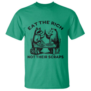 Funny Raccoon Possum Meme T Shirt Eat The Rich Not Their Scraps Sarcasm Retro Minimalist TS02 Irish Green Print Your Wear