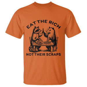 Funny Raccoon Possum Meme T Shirt Eat The Rich Not Their Scraps Sarcasm Retro Minimalist TS02 Orange Print Your Wear