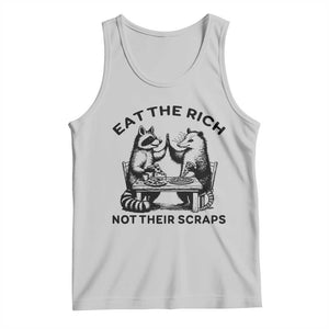 Funny Raccoon Possum Meme Tank Top Eat The Rich Not Their Scraps Sarcasm Retro Minimalist TS02 Ash Print Your Wear