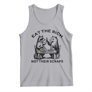 Funny Raccoon Possum Meme Tank Top Eat The Rich Not Their Scraps Sarcasm Retro Minimalist TS02 Athletic Heather Print Your Wear