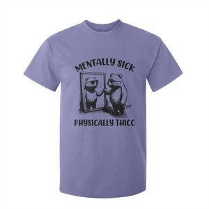 Mentally Sick Physically Thick T Shirt For Kid Retro Vintage Silly Raccoon Weird Meme TS02 Violet Print Your Wear