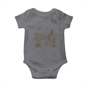 UFO Western Cowboy Baby Onesie Rodeo Wild West Retro Vintage Graphic TS02 Charcoal Print Your Wear