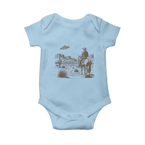 UFO Western Cowboy Baby Onesie Rodeo Wild West Retro Vintage Graphic TS02 Light Blue Print Your Wear