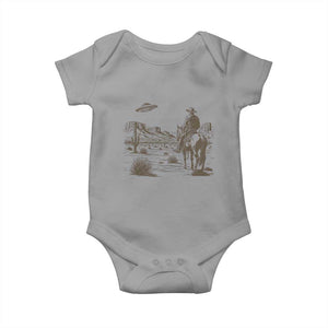 UFO Western Cowboy Baby Onesie Rodeo Wild West Retro Vintage Graphic TS02 Sport Gray Print Your Wear