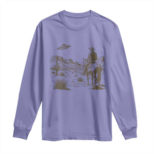 UFO Western Cowboy Long Sleeve Shirt Rodeo Wild West Retro Vintage Graphic TS02 Violet Print Your Wear