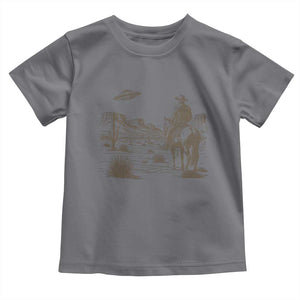 UFO Western Cowboy Toddler T Shirt Rodeo Wild West Retro Vintage Graphic TS02 Charcoal Print Your Wear