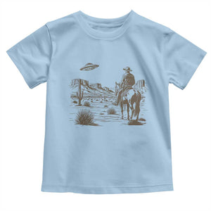 UFO Western Cowboy Toddler T Shirt Rodeo Wild West Retro Vintage Graphic TS02 Light Blue Print Your Wear