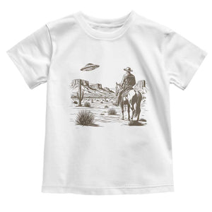 UFO Western Cowboy Toddler T Shirt Rodeo Wild West Retro Vintage Graphic TS02 White Print Your Wear