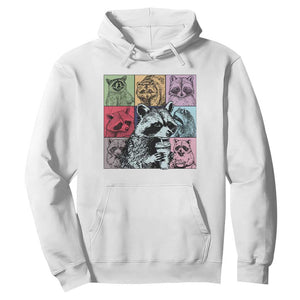 Raccoon Drinking Coffee Graphic Hoodie Funny Trash Panda Retro 90s Style TS02 White Print Your Wear