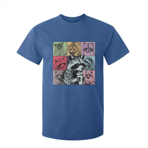 Raccoon Drinking Coffee Graphic T Shirt For Kid Funny Trash Panda Retro 90s Style TS02 Royal Blue Print Your Wear