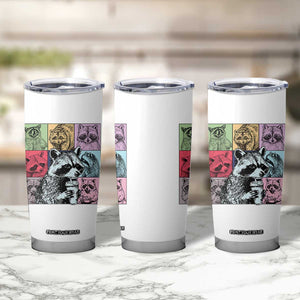 Raccoon Drinking Coffee Graphic Tumbler Cup Funny Trash Panda Retro 90s Style TS02 Print Your Wear