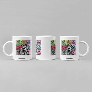 Raccoon Drinking Coffee Graphic Coffee Mug Funny Trash Panda Retro 90s Style TS02 Print Your Wear