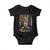 Funny Trump Keep Mardi Gras Great Again Baby Onesie American Flag Fleur De Lis Beads TS02 Black Print Your Wear