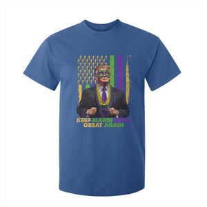 Funny Trump Keep Mardi Gras Great Again T Shirt For Kid American Flag Fleur De Lis Beads TS02 Royal Blue Print Your Wear