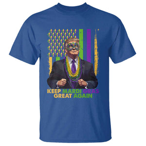 Funny Trump Keep Mardi Gras Great Again T Shirt American Flag Fleur De Lis Beads TS02 Royal Blue Print Your Wear