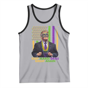 Funny Trump Keep Mardi Gras Great Again Tank Top American Flag Fleur De Lis Beads TS02 Athletic Heather Black Print Your Wear