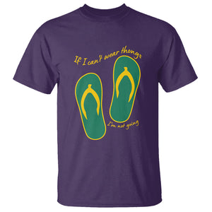 Funny Aussie Slang T Shirt If I Can't Wear Thongs I'm Not Going Flip Flops TS02 Purple Printyourwear