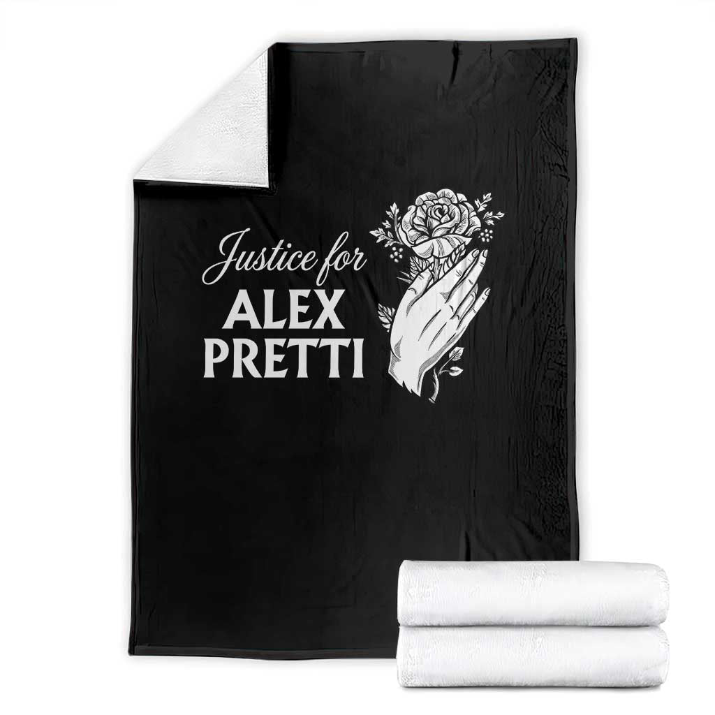 Justice for Alex Pretti Floral Memorial Throw Blanket Minneapolis Jan 24 2026 Tribute TS02 Black Print Your Wear