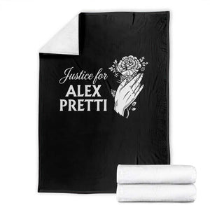 Justice for Alex Pretti Floral Memorial Throw Blanket Minneapolis Jan 24 2026 Tribute TS02 Black Print Your Wear