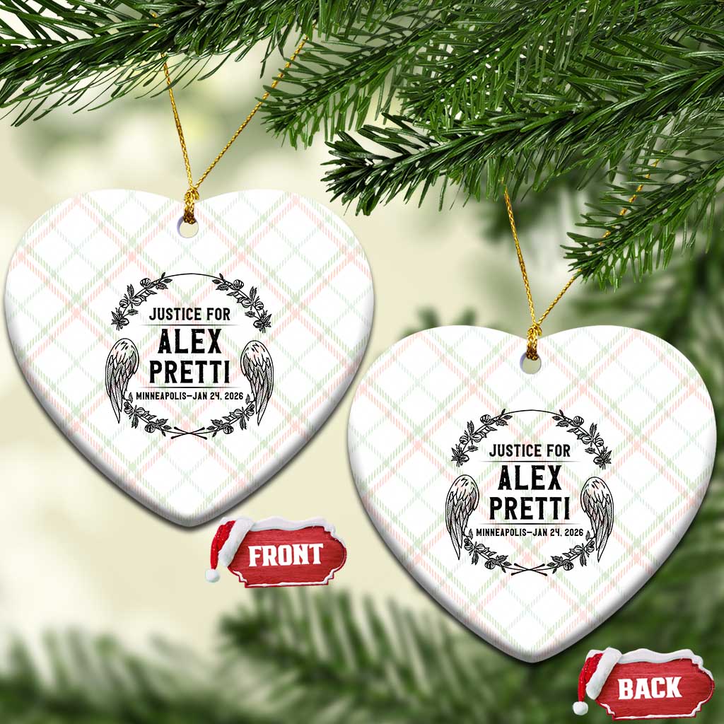Justice for Alex Pretti Ceramic Ornament Minneapolis January 24 2026 Tribute Memorial Wreath TS02 Print Your Wear