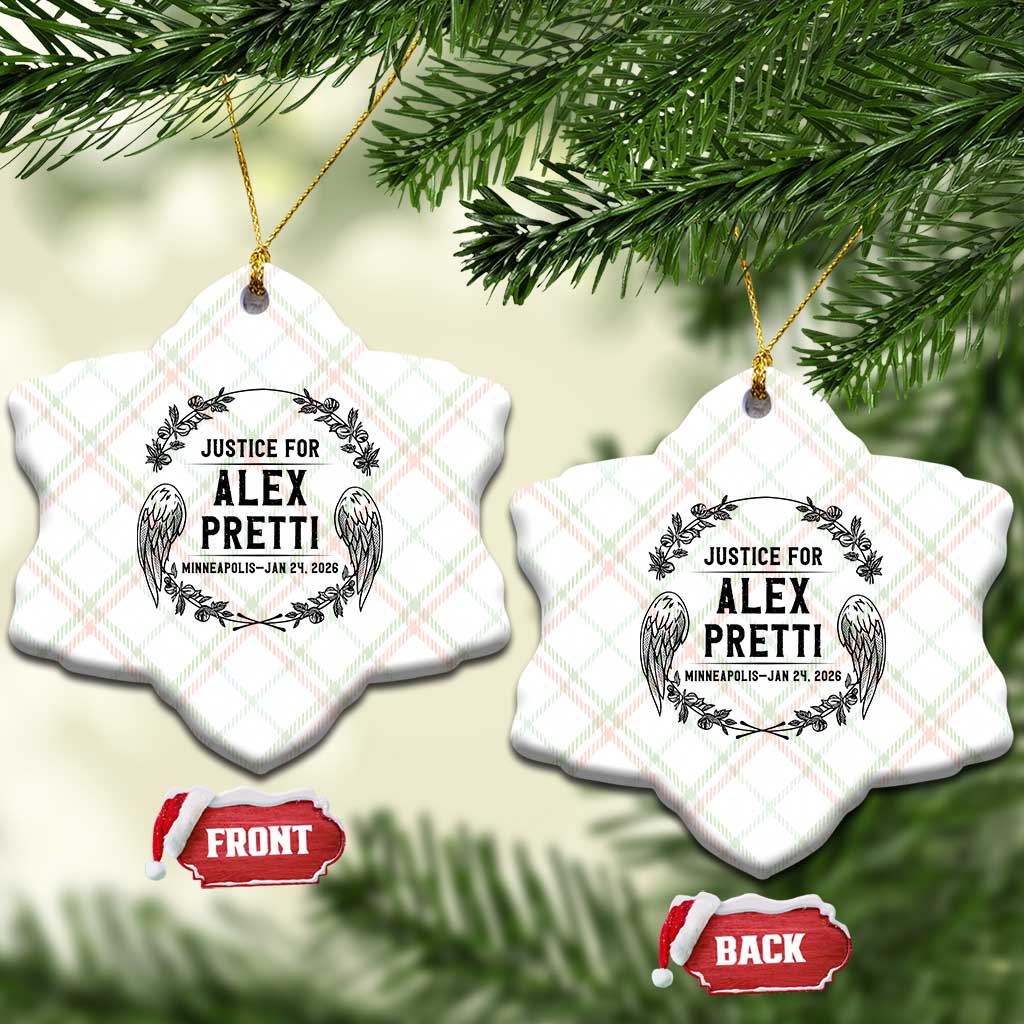 Justice for Alex Pretti Ceramic Ornament Minneapolis January 24 2026 Tribute Memorial Wreath TS02 Print Your Wear