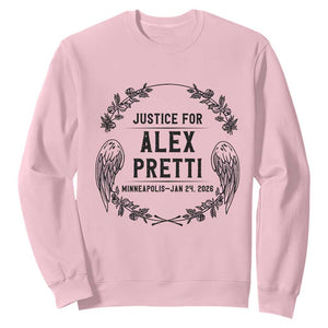 Justice for Alex Pretti Sweatshirt Minneapolis January 24 2026 Tribute Memorial Wreath TS02 Light Pink Print Your Wear