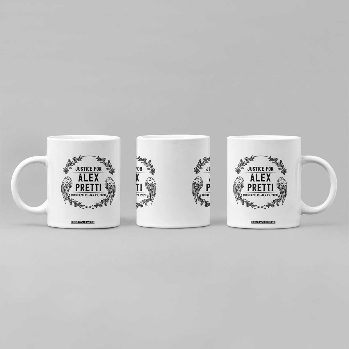 Justice for Alex Pretti Coffee Mug Minneapolis January 24 2026 Tribute Memorial Wreath TS02 Print Your Wear