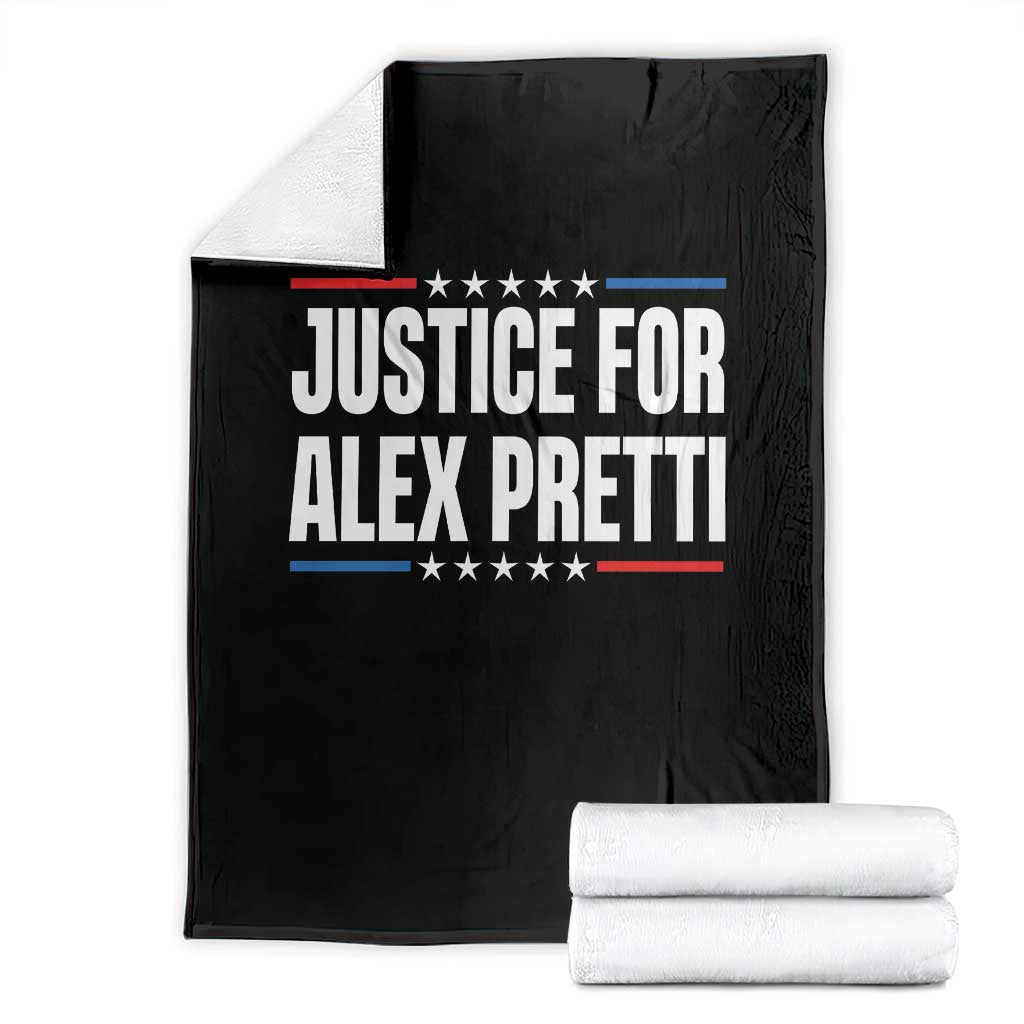 Justice for Alex Pretti Patriotic Throw Blanket Minneapolis Jan 24 2026 Memorial Tribute TS02 Black Print Your Wear