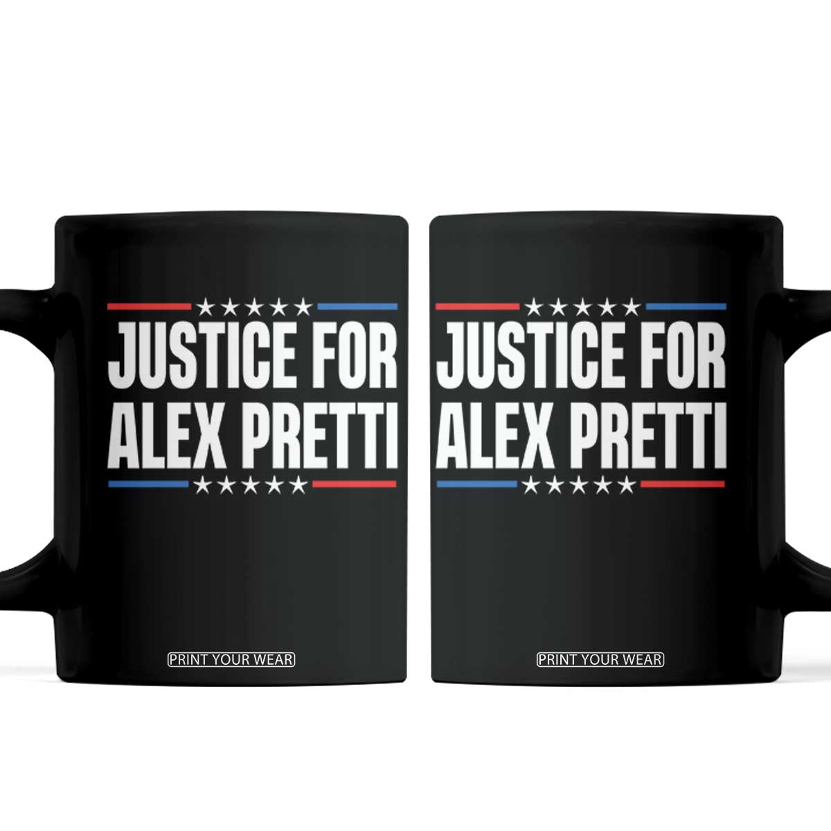 Justice for Alex Pretti Patriotic Coffee Mug Minneapolis Jan 24 2026 Memorial Tribute TS02 Black Print Your Wear