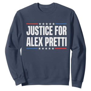 Justice for Alex Pretti Patriotic Sweatshirt Minneapolis Jan 24 2026 Memorial Tribute TS02 Navy Print Your Wear