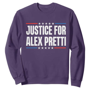 Justice for Alex Pretti Patriotic Sweatshirt Minneapolis Jan 24 2026 Memorial Tribute TS02 Purple Print Your Wear