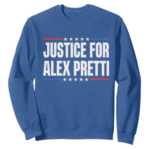 Justice for Alex Pretti Patriotic Sweatshirt Minneapolis Jan 24 2026 Memorial Tribute TS02 Royal Blue Print Your Wear