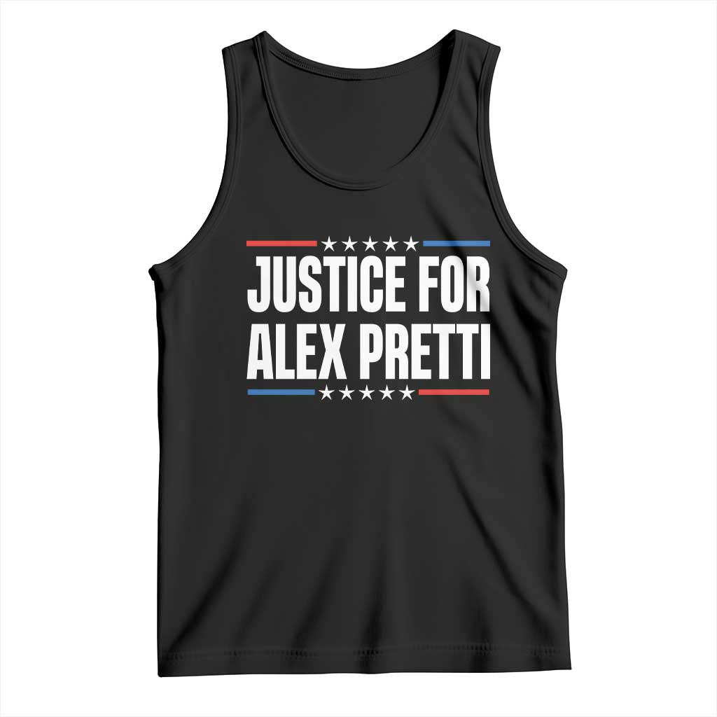 Justice for Alex Pretti Patriotic Tank Top Minneapolis Jan 24 2026 Memorial Tribute TS02 Black Print Your Wear