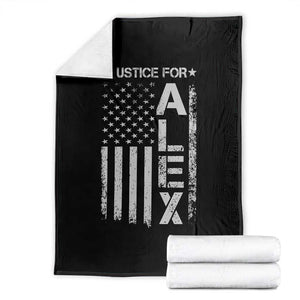 Justice for Alex Pretti American Flag Throw Blanket Minneapolis Jan 24 2026 Memorial Tribute TS02 Black Print Your Wear