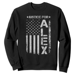 Justice for Alex Pretti American Flag Sweatshirt Minneapolis Jan 24 2026 Memorial Tribute TS02 Black Print Your Wear