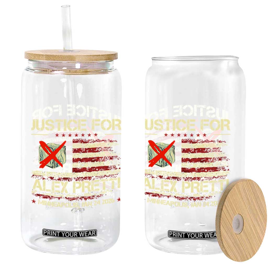 Justice for Alex Pretti Abolish Ice Protest Glass Can Minneapolis Jan 24 2026 American Flag TS02 Print Your Wear