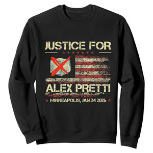 Justice for Alex Pretti Abolish Ice Protest Sweatshirt Minneapolis Jan 24 2026 American Flag TS02 Black Print Your Wear