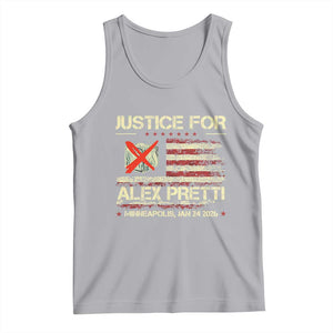 Justice for Alex Pretti Abolish Ice Protest Tank Top Minneapolis Jan 24 2026 American Flag TS02 Athletic Heather Print Your Wear