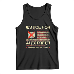 Justice for Alex Pretti Abolish Ice Protest Tank Top Minneapolis Jan 24 2026 American Flag TS02 Black Print Your Wear