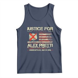 Justice for Alex Pretti Abolish Ice Protest Tank Top Minneapolis Jan 24 2026 American Flag TS02 Navy Print Your Wear