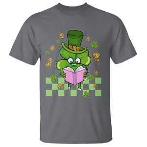 Shamrock Reading T Shirt St. Patrick's Day Books Lover Reader Nerd TS02 Charcoal Printyourwear